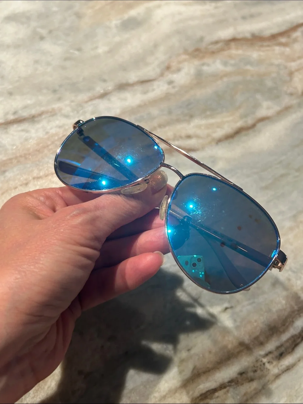 MICHAEL KORS BLUE MIRROR AVIATOR SUNGLASSES MK 5007 (Hvar)